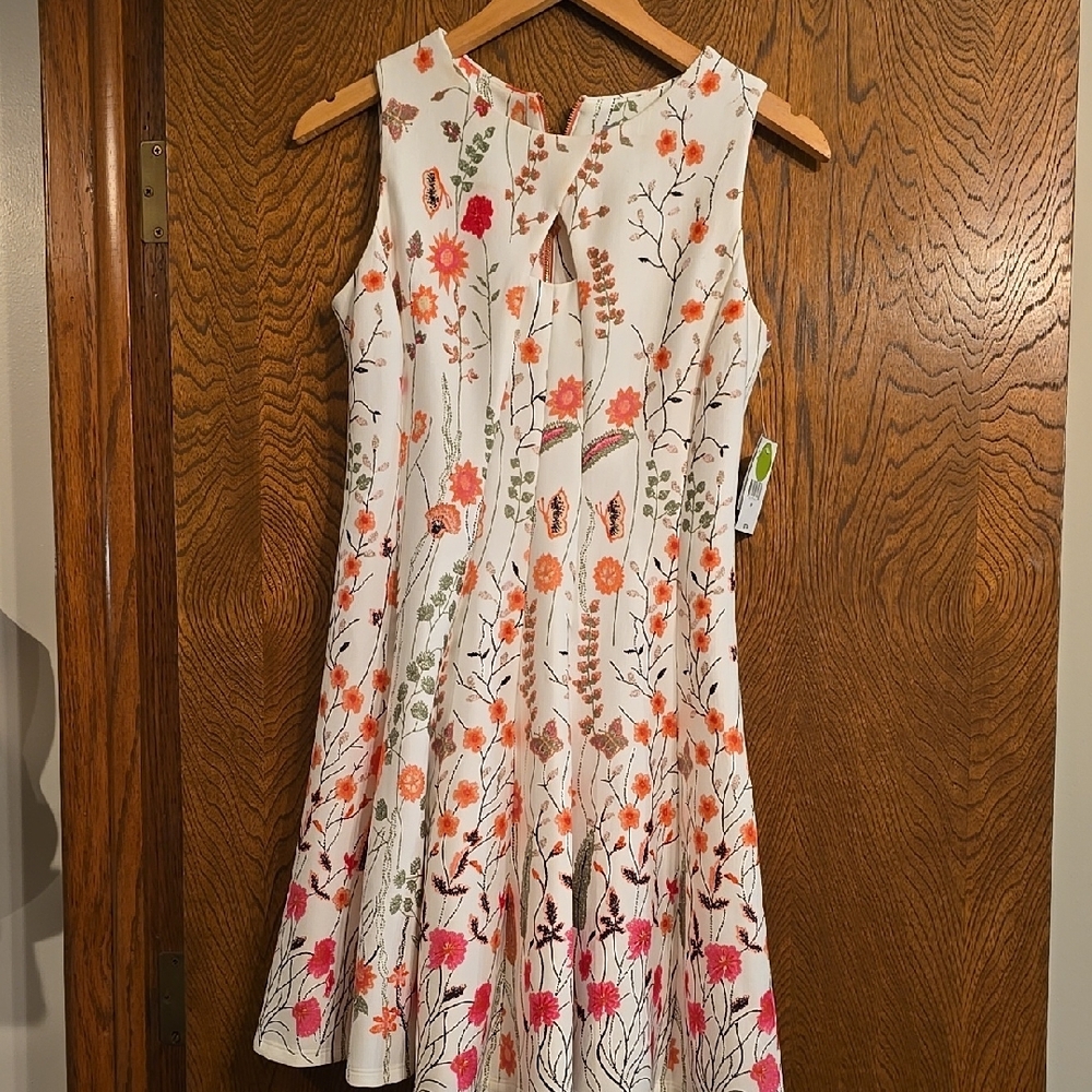 Danny & Nicole White Cream Sleeveless A-line Sundress